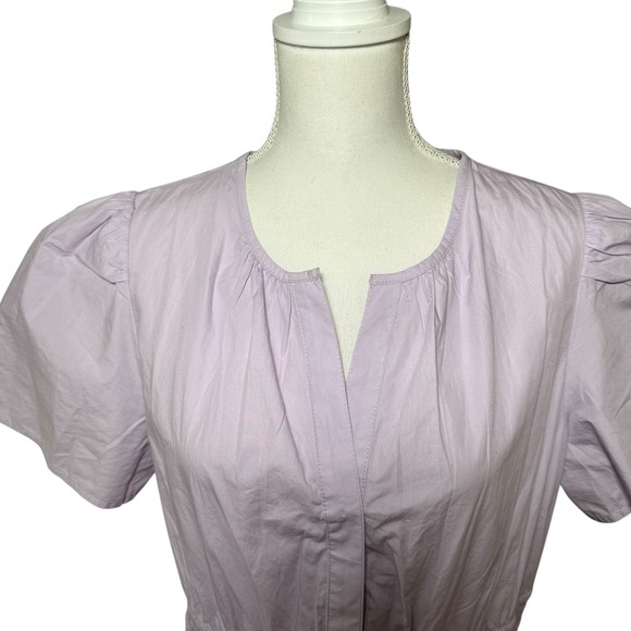 Quince 100% Organic Cotton Poplin Tiered Maxi Dress Pastel Lilac Size Large NWT - Picture 9 of 16